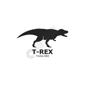 古奇标志素材强大的 TREX 标志侏罗纪时期概念图标它制作图案古生物学灭绝历史绘画食肉捕食者生物荒野恐龙动物插画