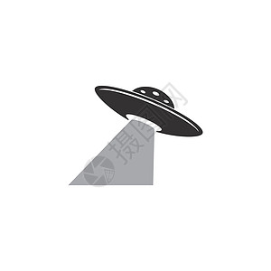 雪上飞碟不明飞行物矢量标志模板它制作图案外星人科幻徽章天空聚光灯攻击标识天文学旅行身份插画