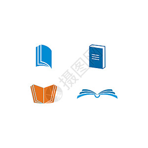 书 Logo 模板矢量它制作图案图书馆网络学校教育教科书百科知识书店白色店铺背景图片