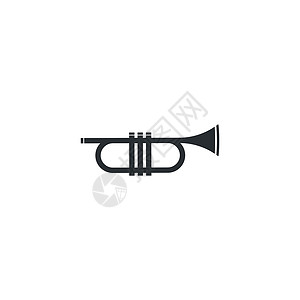 喇叭标志器乐矢量 ico岩石乐器按钮黑与白音符派对娱乐乐队标识铜管背景图片