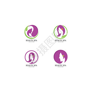 护肤手机端模板美容水疗和美容护肤标志矢量图标模板奢华口红护理身份激光头发沙龙词汇女性标识设计图片