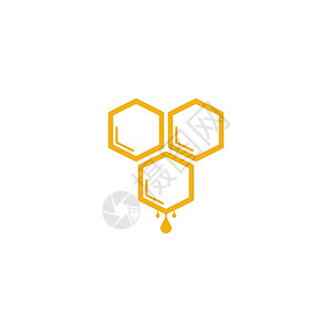 白色蜂蜜蜂蜜梳子标志矢量图标概念艺术插图食物白色标识宏观六边形蜂窝细胞棕色插画