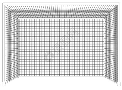 门柱从孤立在白色背景上的黑色线条的足球目标轮廓 它制作图案矢量设计图片