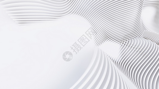 抽象的曲线形状 白色圆形背景商业技术墙纸空白插图办公室海浪灰色流动房间背景图片
