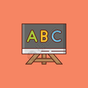 abc字母ABC 散货箱学校白色课堂粉笔木板黑板插图知识班级绘画设计图片