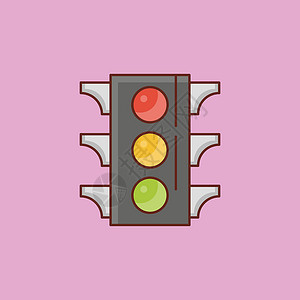 信号安全危险注意力插图警告运输按钮驾驶红绿灯街道背景图片