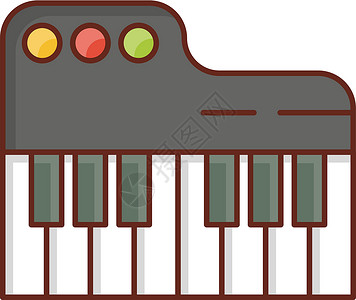 钢琴乐趣旋律派对瓷砖音乐会音乐乐器网络钥匙白色背景图片