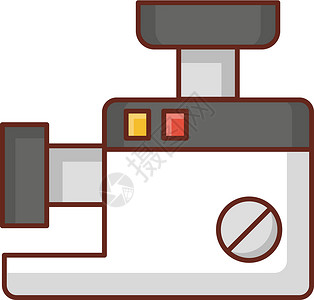 缩微微型碎肉烹饪插图乐器牛肉器具用具厨房工具机器插画