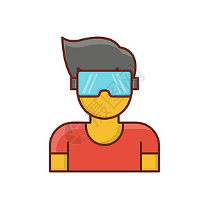 玩家创新游戏男人白色眼镜虚拟现实插图耳机技术娱乐背景图片