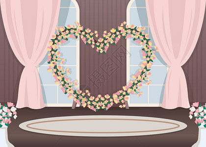 婚礼大厅 photozone 平面颜色矢量它制作图案背景图片