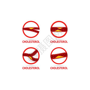 胆固醇斑块徽标图标的矢量控制动脉插图饮食攻击动脉硬化疾病标识糖尿病医生背景图片