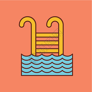 游泳海浪网络水池插图标识楼梯艺术运动酒店活动背景图片