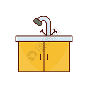 圆厨房浴室脸盆插图内阁美食房子洗碗徽章家庭背景图片