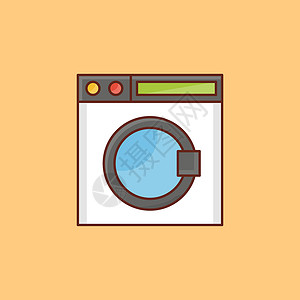 洗涤电气家电机器器具垫圈家庭洗衣店衣服插图家务背景图片