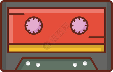 磁带塑料立体声插图玩家记录技术乐器音乐娱乐录音机背景图片