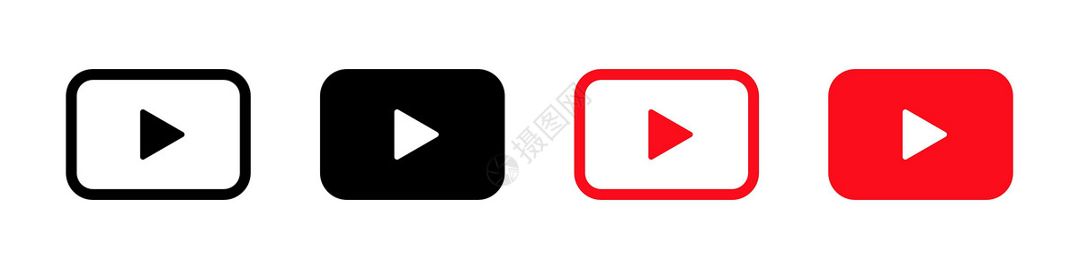 游戏门派宣传视频播放器图标标志简单设计三角形展示音乐按钮视频互联网游戏玩家电脑界面设计图片