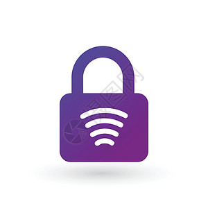 射频消融NFC 通信安全支付锁图标矢量插图隔离在白色背景上 干净的设计设计图片