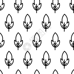黑色和白色植物黑色和白色无缝模式与树图标 矢量树符号符号 印刷卡片明信片织物纺织品的植物景观设计 经营理念草图木头图标集生长艺术叶子天气程式化设计图片