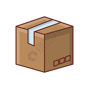 邮政纸箱纸箱运输包装标签纸板船运中风纸盒邮件服务盒子插画