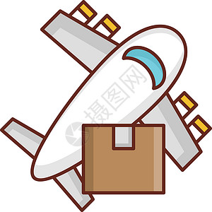 飞机盒子服务货运空气商业全球卡车插图白色运输背景图片