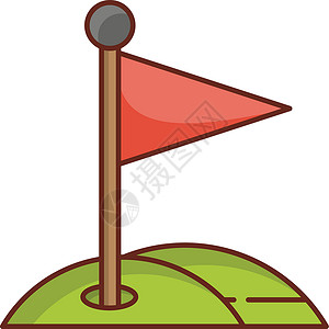 高尔打标识爱好运动旗帜插图球座俱乐部标签竞赛游戏背景图片