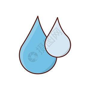 凹形水滴卡通下降气候天气白色黑色蓝色海浪水滴插图液体创造力背景