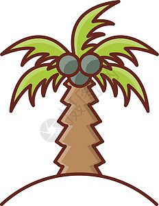 棕榈植物插图旅游天堂椰子可可旅行叶子热带气候背景图片