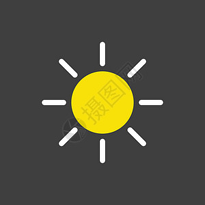 太阳矢量图标 好天气的象征阳光晴天插图气候黑色日落预报气象天气圆形背景图片
