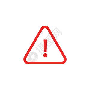 警告标识在白色背景上隔离的三角形矢量中的红色感叹号符号  uiwebsite 和标签的图标 它制作图案矢量插画