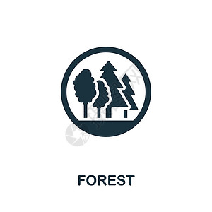 澳大利亚森林来自澳大利亚收藏的森林图标 用于模板网页设计和信息图表的简单线条森林图标插画