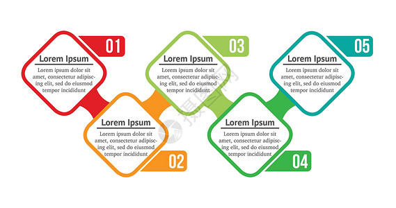 n个带有 5 个选项或步骤的矢量信息图方块 经营理念的信息图表 可用于演示工作流布局流程图流程图信息图设计图片