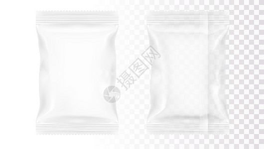 食品包装塑料袋透明空白铝箔食品包装午餐信封小袋零售嘲笑推广商品甜点小吃品牌插画