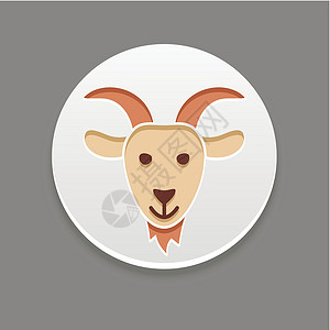 山羊图标 它制作图案的农场动物矢量插图荒野羊肉吉祥物哺乳动物内存十二生肖家畜喇叭野生动物插画