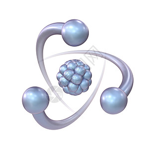 质子蓝色紫外线原子标志 3D背景