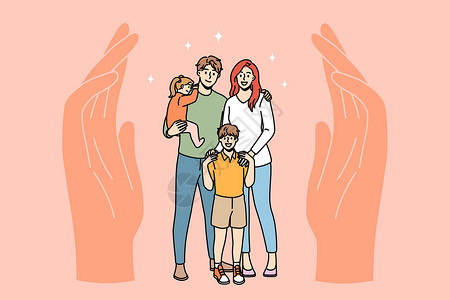 孤儿家庭保护和关怀理念插画