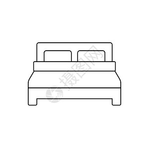 床垫图标床图标符号简单设计汽车旅馆房间卧室帮助就寝旅行医院家具游客设计图片