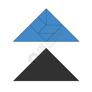 七巧板 传统中国解剖拼图七块瓷砖  几何形状三角形方形菱形平行四边形 有助于培养分析能力的儿童棋盘游戏 韦克托打印教育提升正方形插画