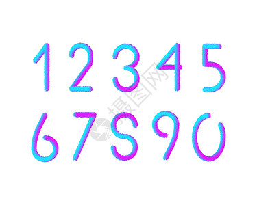5岁宝宝一组毛茸茸的数字毛皮 3d 风格 colorur 时尚排版 包括 1234567890 用于织物生日海报横幅印刷 现代字体 矢量设计图片