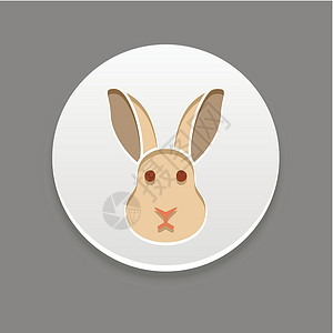 兔子肉兔子图标 它制作图案的农场动物矢量野兔食物农业标签宠物插图家畜哺乳动物化身插画