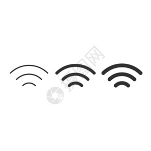 Wi-Fi 不同的信号电平 无线信号强度指示器图标 登录远程互联网访问 它制作图案矢量插画