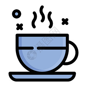 茶矢量图标茶白色餐厅标识饮料雪花早餐食物杯子网络黑色插画
