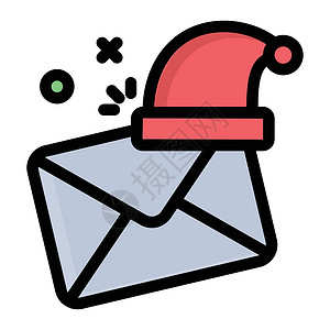 邀请函电子邮件新年体积商业邮政信封公司插图营销蓝色背景图片
