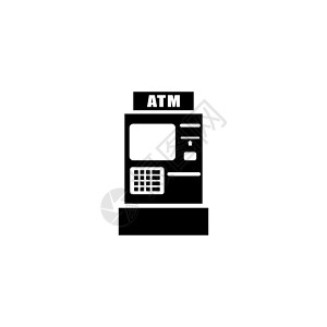 银行ATM机矢量银行 atm 图标设计图片