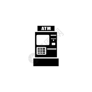 自助点餐机矢量银行 atm 图标设计图片