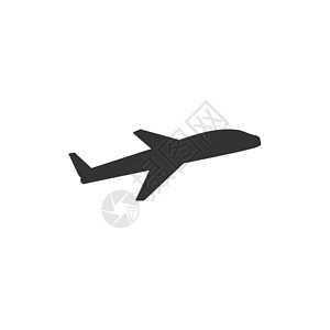 黑色飞机飞机 iconplane 标志 矢量插画平面设计灰色客机插图假期车辆航班商业运输飞机场喷射插画
