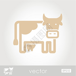 牛矢量 ico化身家畜哺乳动物食物动物标签插图生物农业农场背景图片