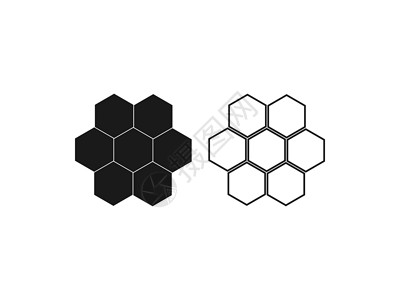六边形设计图标 矢量插画平面设计质量框架正方形食物蜂蜜插图艺术细胞标识梳子插画