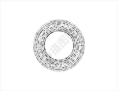 魁星点斗中状元圆形 formlogo 中的半色调点 矢量图治疗标签技术风格化妆品边界医疗黑色气泡标识插画