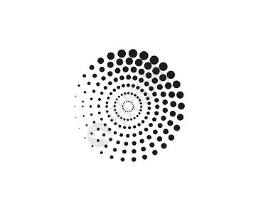 点画白色背景上的虚线螺旋符号圈 矢量图设计图片