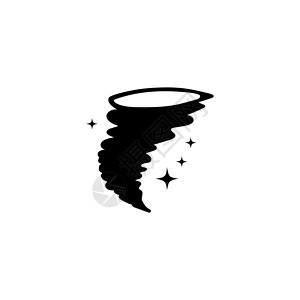 飓风飞椅风暴飓风旋风魔法龙卷风 平面矢量图标说明 白色背景上的简单黑色符号 用于 web 和移动 UI 元素的飓风龙卷风标志设计模板插画